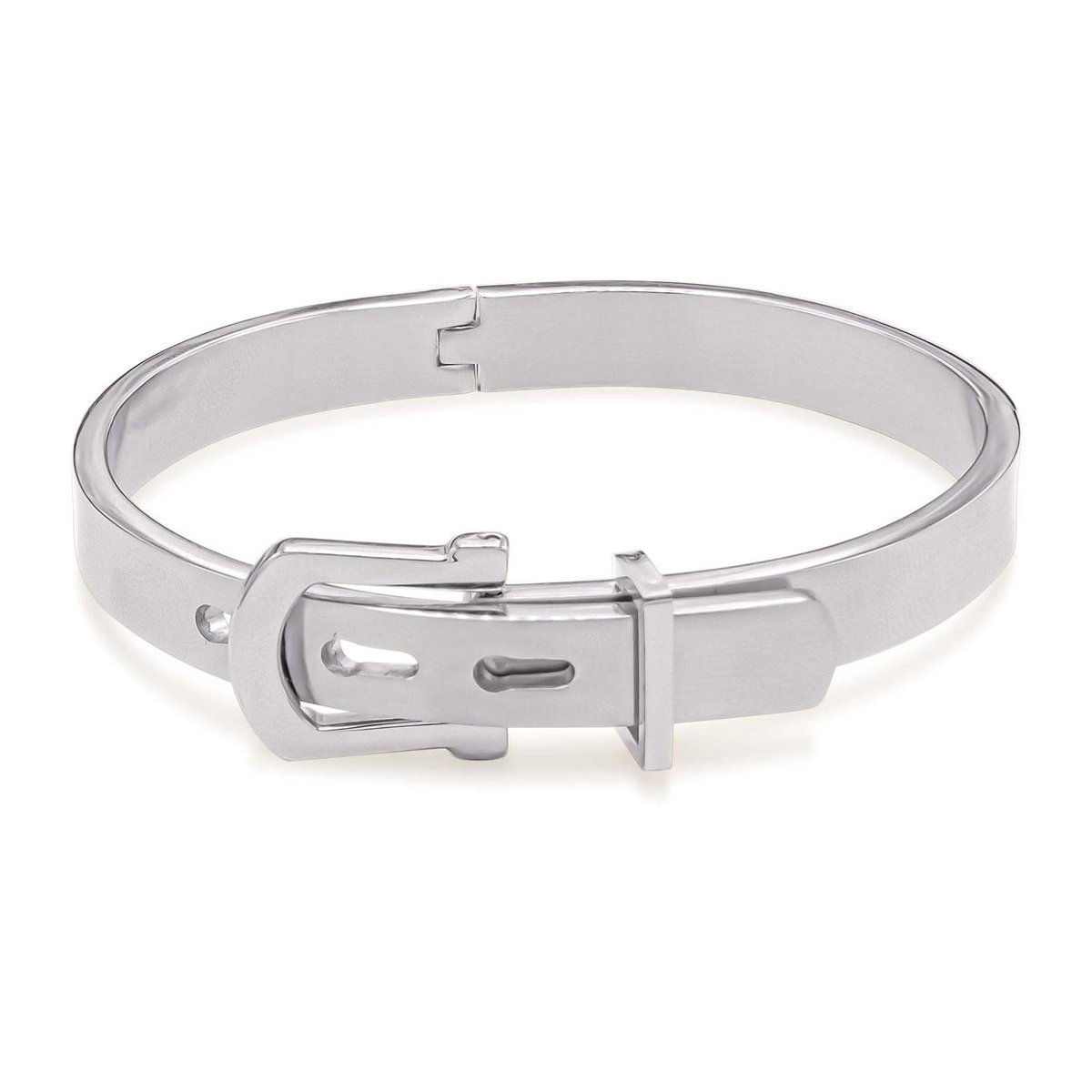 Victorious Dames Armband Zilver – Gesp Riem Vormgeving – 16 t/m 18cm