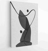Zwart-wit abstracte muurkunst achtergrond vector 1 - Moderne schilderijen – Verticaal – 1909205668 - 115*75 Vertical