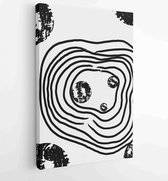 Zwart-wit abstracte muurkunst achtergrond vector 2 - Moderne schilderijen – Verticaal – 1909205614 - 115*75 Vertical