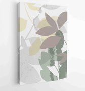Botanische muur kunst vector set. Foliage line art tekening met abstracte vorm 1 - Moderne schilderijen – Verticaal – 1912802980 - 40-30 Vertical