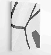 Zwart-wit abstracte muurkunst achtergrond vector 1 - Moderne schilderijen – Verticaal – 1909205695 - 40-30 Vertical