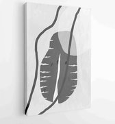 Zwart-wit abstracte muurkunst achtergrond vector 2 - Moderne schilderijen – Verticaal – 1909205683 - 50*40 Vertical