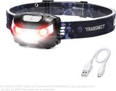Transnect - Hoofdlamp LED Oplaadbaar - 150 Lumen – 30h - Inclusief Batterij - Waterdicht - voor Camping, Wandelen met Hond, Noodgeval