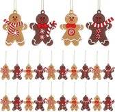 Kerstversiering | Kerstdecoratie | 24stuks | Peperkoekman | Kerstboomversiering | 4 Soorten | PVC-Rubber