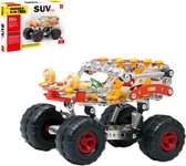 Ariko Metalen model bouwpakket SUV auto - Jeep - Mecano - 272 delig - incusief gereedschap - constructieset SUV staal zilver