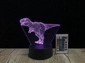 Klarigo® Nachtlamp – 3D LED Lamp Illusie – 16 Kleuren – Bureaulamp – T-Rex – Dino - Jurassic Park - Sfeerlamp – Nachtlampje Kinderen – Creative - Afstandsbediening