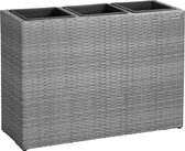 Polyrattan bloempot grijs 83x30,5x60cm