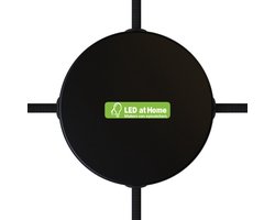 LEDatHOME - Cilindrische metalen 4-zijdige gat plafondkap – aansluitdoos - Zwart