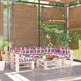 Decoways - 7-delige Loungeset met kussens pallet grenenhout