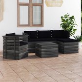 Decoways - 6-delige Loungeset met kussens pallet massief grenenhout