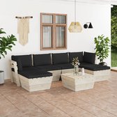 Decoways - 7-delige Loungeset met kussens pallet vurenhout