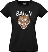 Ballin Est. 2013 - Dames Tee SS Tiger Shirt - Zwart - Maat XL