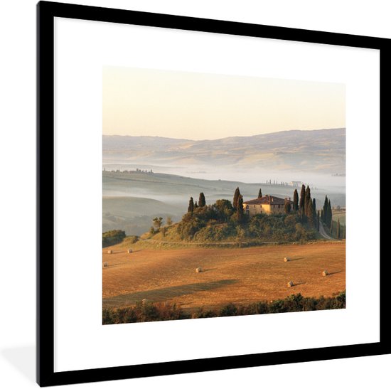 Fotolijst incl. Poster - Toscane - Landschap - Italië - 40x40 cm - Posterlijst