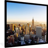 Cadre photo avec affiche - New York - Soleil - Skyline - 40x40 cm - Cadre pour affiche