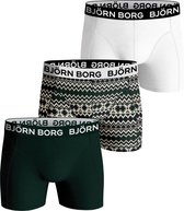 Björn Borg Core Onderbroek - Jongens - donker groen - wit