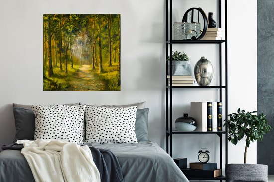 Affiche un chemin à travers la forêt - 75x75 cm