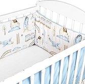 Bedomrander voor Ledikantjes - Hoofdbeschermer - Volledig rondom - Babybed - Wit/blauw, 360x30cm (voor babybed 120x60)