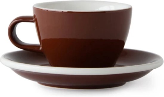 ACME Flat White Kop en schotel - 150ml -  Weka (bruin)  - porselein servies