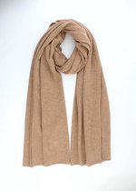 Colette 100% Organic Cashmere Scarf-valentijn cadeautje voor hem- Omslagdoek- Fijn gebreide kasjmere sjaal- Taupe