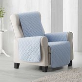 Duo quilt - Fauteuilbeschermer - 55cm breed - Lichtblauw - Twee kanten te gebruiken - OekoTex keurmerk