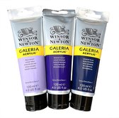 Winsor & Newton Galeria Acryl 120ml - Set a 3 tubes - Pale violet-Windsor violet-Windsor blue
