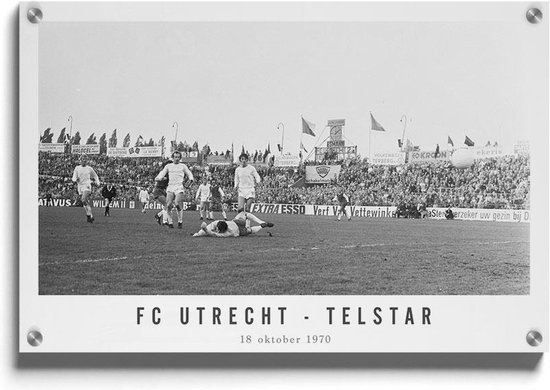 FC Utrecht - Telstar '70 - Walljar - Wanddecoratie - Schilderij - Plexiglas