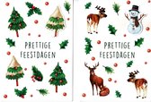 10 Luxe Kerst- en Nieuwjaarskaarten - 11,5x16,5cm - Foliebedrukking - 2 motieven - Gevouwen kaarten met enveloppen