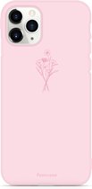 iPhone 11 Pro hoesje TPU Soft Case - Back Cover - Roze / veldbloemen