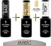 Victoria Vynn™ Gellak Starterspakket | Base Gel | Top Gel | Goude Gellak | Gel Nagellak Goud | Complete Gel Nagellak Set | 056
