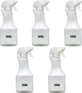 Handige Sprayflessen 5 stuks - Leeg - 500ml per fles - Sprayflacon - Plantenspuit - Sprayfles - Spray - Spuit - Spuitfles - Spuitflacon - Met verstuiver