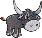 Boze buffel Strijk Patch 8 x 7 cm - Strijkembleem - opstrijkbare applicaties