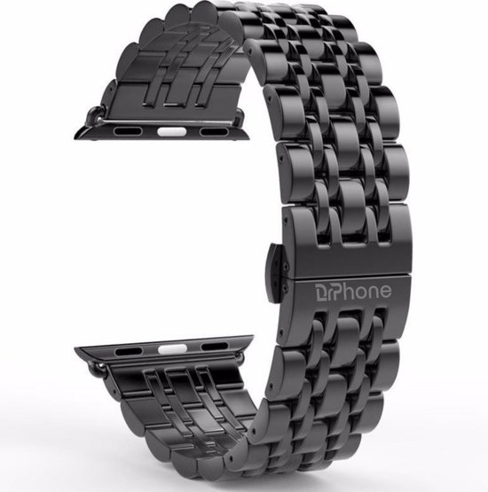 Juntan Horlogebandje met 7 kralen, snelspanner, 20 mm, 22 mm, roestvrij staal, voor mannen en vrouwen, snelsluiting, zakelijke metalen armband met vlindersluiting, meerdere kleuren, 22mm, Roestvrij