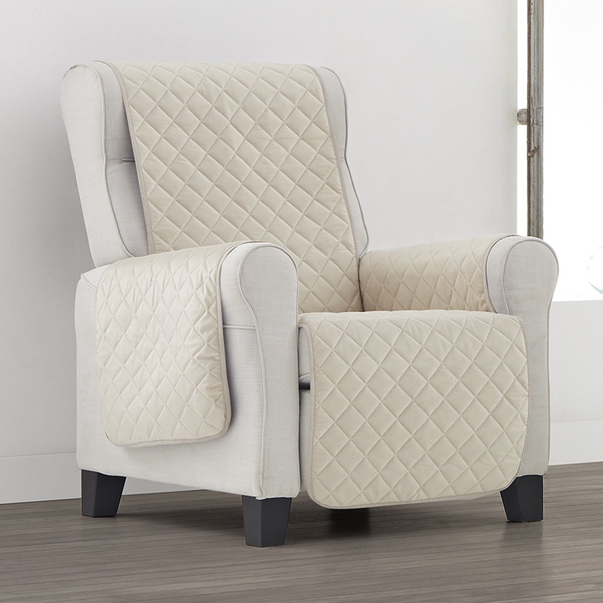 Belmarti Velvet fauteuilbeschermer - 55 cm - Beige
