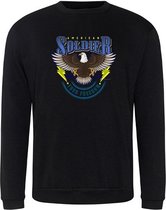 Sweater blue yellow American Soldier - Black (XS)