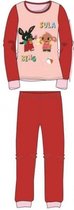Bing pyjama meisjes - 98 - kinderpyjama rood met roze