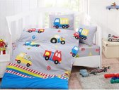 Baby beddengoed set Auto's Blauw -3 delige-voor babybed 100x160cm - %100 katoen