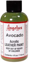 Peinture acrylique pour cuir Angelus - peinture textile pour tissus en cuir - base acrylique - Vert avocat - 118ml