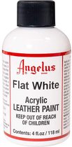 Angelus Leather Acrylic Paint - textielverf voor leren stoffen - acrylbasis - Matte afwerking - White - 118ml