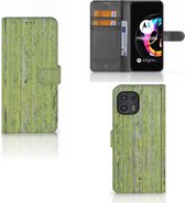 Wallet Book Case Motorola Edge 20 Lite Telefoon Hoesje Green Wood