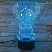 3D nachtlampje stitch catroon 7 kleuren