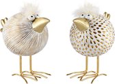 Set van 2 vogeltjes "Angry Birds" - Wit / goud - 14 x 9 x 13 cm hoog