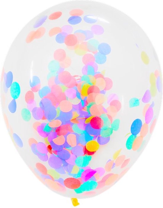 Confetti Ballon - 6 stuks hartballon - 6 stuks normale ballon - 12 stuks in totaal