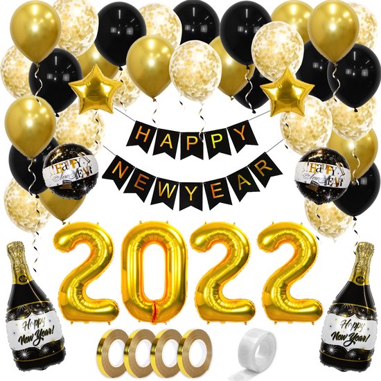 tong ventilator Aquarium Oud En Nieuw Feest Artikelen Happy New Year Versiering Helium Ballonnen  2022 Feest... | bol.com