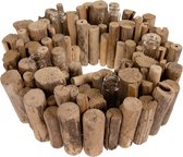 Houten krans met bloembuizen - Naturel - 33x13cm