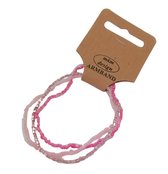 Kralen armband - Roze - Rekbaar - Roxette - Damesdingetjes