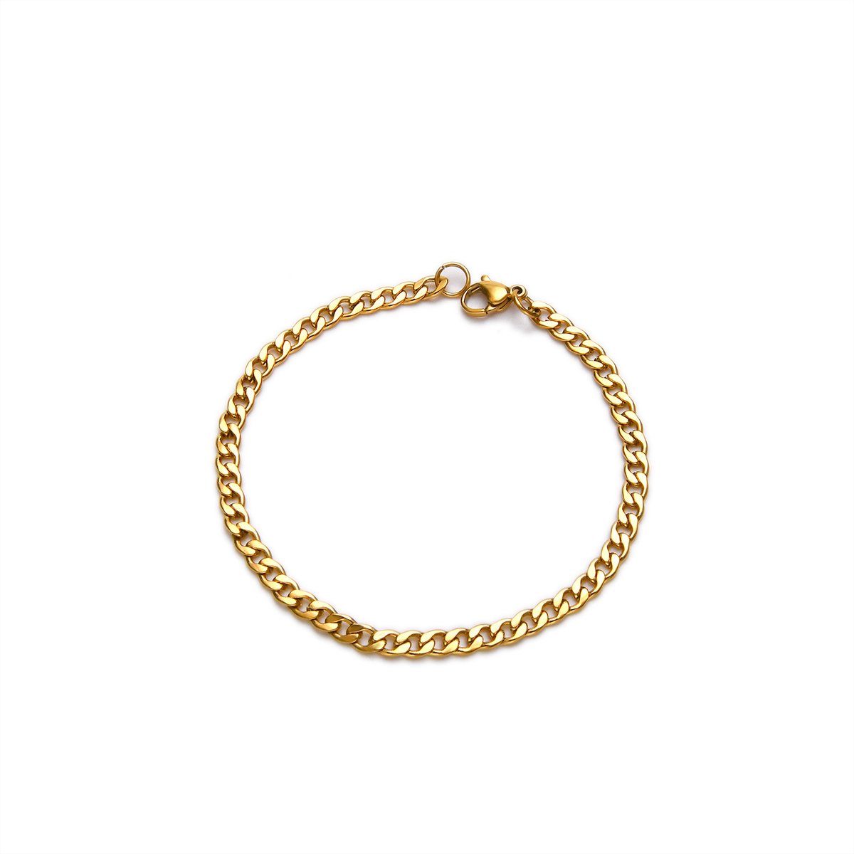 ABkettinkjes - Schakelarmband - Gouden armbandje - Goud - Gold plated - 18K