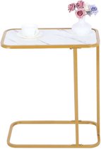 Dakta® Bijzettafel Marmer | Goud & Wit | Tafeltje | Tafel | Salontafel | Industrieel | Rechthoek