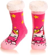 JAXY - Huissokken Dames - Verwarmde Sokken - Anti Slip Sokken - Huissokken - Bedsokken - Maat 24-27 - Warme Sokken - Kerstcadeau Voor Vrouwen - Thermosokken - Dikke Sokken - Fluffy