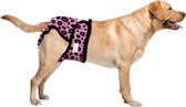 Loopsheidbroekje hond - roze luipaard - maat XL - voor grote honden - herbruikbaar - hondenbroekje - hondenluier - loopsheid - ongesteldheid - voorkomt ongewenste zwangerschappen b