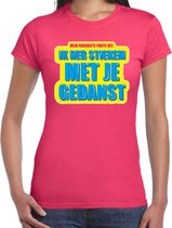 Foute party Stiekem met je gedanst verkleed/ carnaval t-shirt roze dames - Foute hits - Foute party outfit/ kleding XL